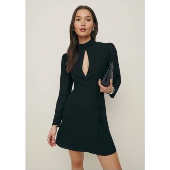 Reformation Dresses & Skirts - Reformation Otessa Black Wrap Mini Dress